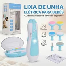 Lixa de Unha Elétrico Aparador Cortador Para Bebê Infantil Com Estojo