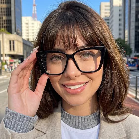 Armação Feminina ILOOK Retro Chic Óculos para Grau UV400 Filtro Azul