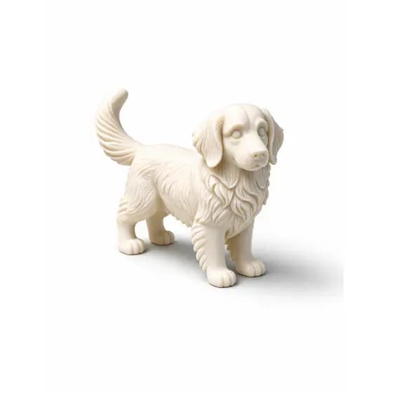 Estátua Cachorro Decorativa 3D | Escultura Pet Realista | Presente Criativo para Amantes de Cães | Golden Retriever