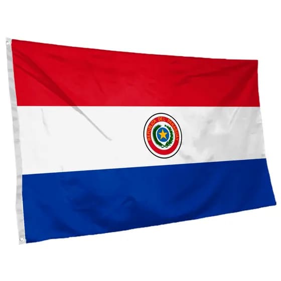 Bandeira do Paraguai 145cm x 90cm da Marca Suarez Bandeiras - Cores Nítidas com Ilhós