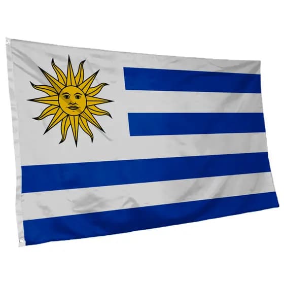 Bandeira do Uruguai 145cm x 90cm da Marca Suarez Bandeiras - Cores Nítidas Com ilhós