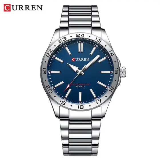 Relógio Curren 8452 100% Original | Pulseira Aço Inox, Vidro Hardlex (Alta Resistência), Á prova D'água 3ATM
