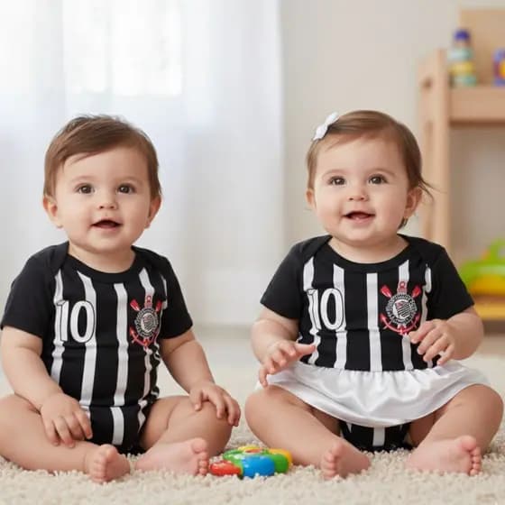 Body Bebê Time Corinthians Menino Menina Futebol Brasileiro