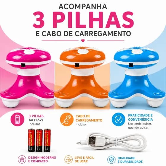 Mini Massageador Elétrico Corporal Portátil