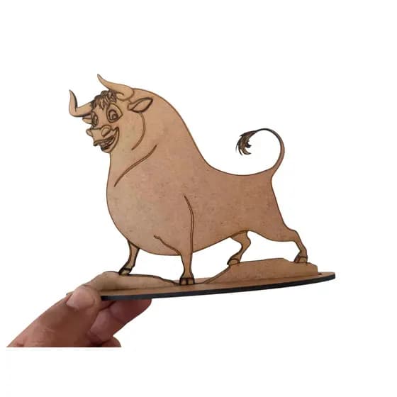 kit 10 Centro Mesa touro Ferdinando Em Mdf 3mm Com Base boi Decoração country totem