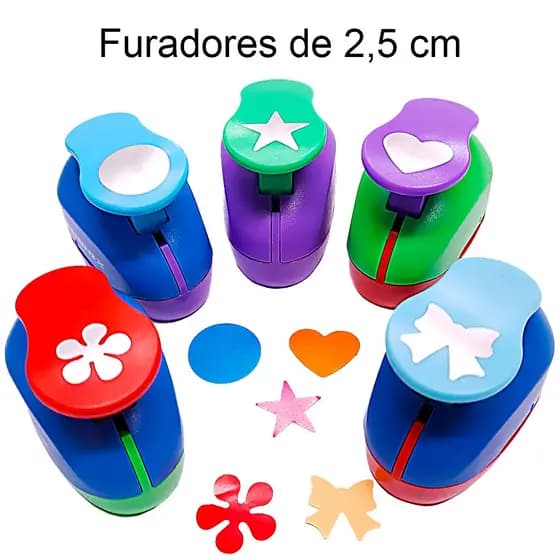 Cortador Furador 2,5cm 25mm Perfurador Papel Scrapbook Cartonagem Modelos Coração Estrela Círculo Laço Hélice - 1 Unidad
