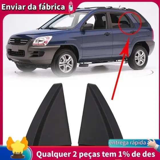 Para Kia Sportage 2006-2009 2010 Kits De Cobertura De Janelas Traseiras Laterais Porta Lateral Com Três Cantos Acessórios De Proteção De Guarnição De Pilares
