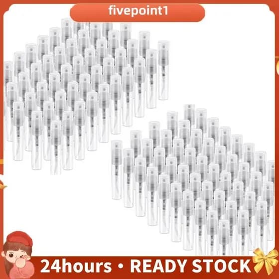 100 Pcs Atomizador De Perfume Descartável , Frasco Plástico Transparente Portátil De Fragrância-3Ml