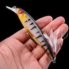 Isca Artificial Com Penacho Robalo Tucunare Dourado