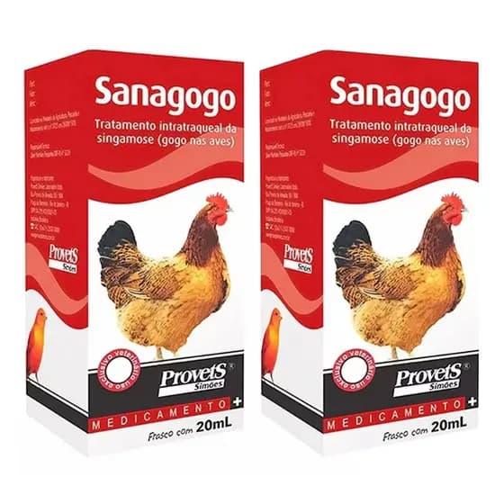 Kit 2 Sanagogo 20ml Tratamento De Gogo Para Aves