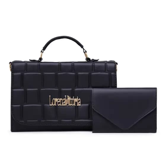 KIT BOLSA FEMININA ALÇA LATERAL TRANSVERSAL DESTACÁVEL + CARTEIRA