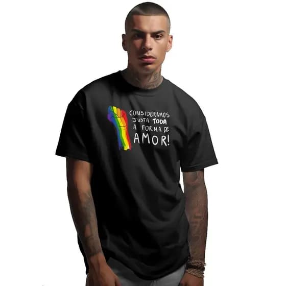 Camiseta Algodão Unissex Estampada LGBT Liberdade Camisa Unissex Lançamento