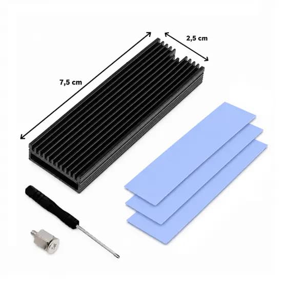 Dissipador De Calor refrigeração Para Ssd Nvme ngff M.2 2280 + 3 thermal pads