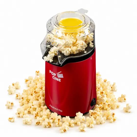 Pipoqueira Elétrica Agratto Pop Cine Vermelha 1200W Com Dosador Sem Óleo 127V 220V