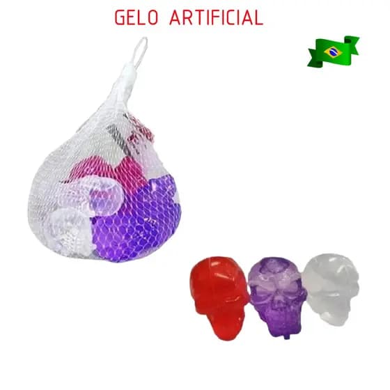 Cubos De Gelo Ecológico Artificial Reutilizável Caveira Com 10 Unidades