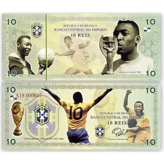 Coleção Com 10 Cédulas Pelé Fantasia Souvenir