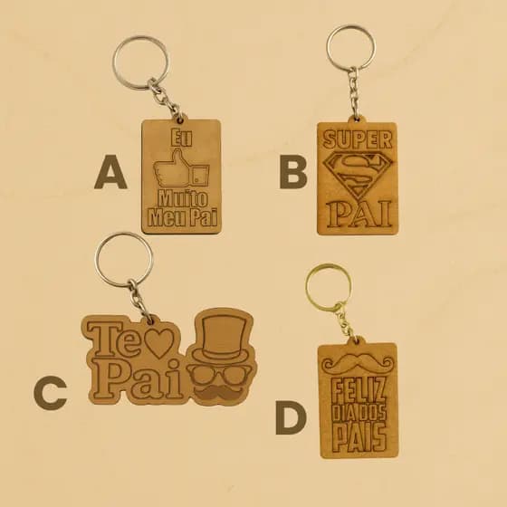 Kit Chaveiros Mdf Brinde Lembrancinhas Dia Dos Pais - Mdf Criativa