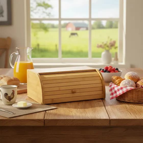 Porta Pão em Bambu Armazenamento de Pães Eco Bambu