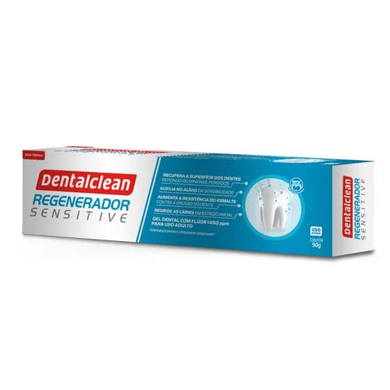 Gel Creme Dental 5 em 1 Regenerador Sensitive Dentalclean c/ Flúor Clareador Proteção Diária Premium