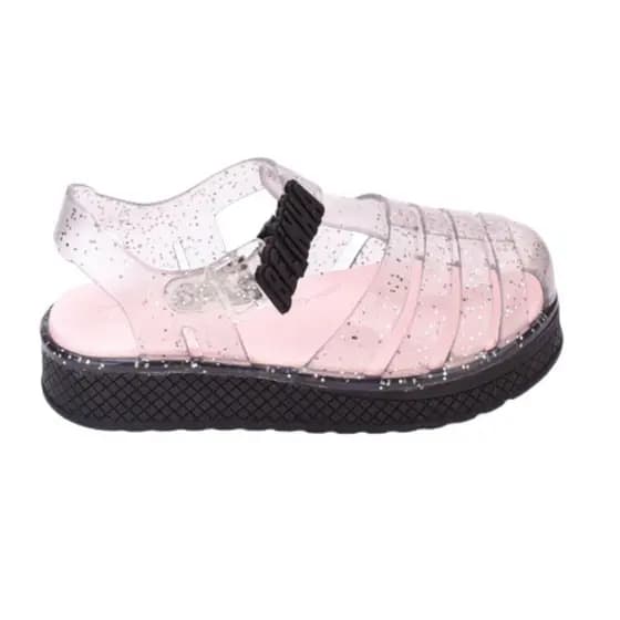 Sandália Belinha Infantil Kidy Plataforma Preto Glitter