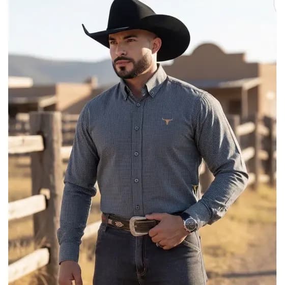 Camisa Xadrez Country Premium Cowboy Manga Longa Lida de Boiadeiro Nova Coleção