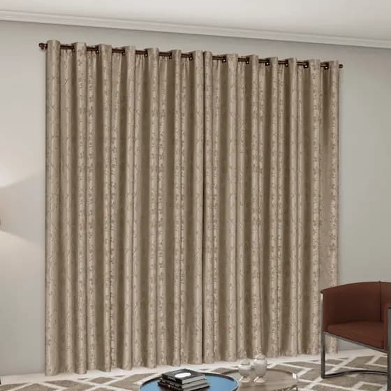 Cortina para Sala e Quarto Semi Blecaute Blackout Tecido Jacquard Atena 4,00m x 2,80m