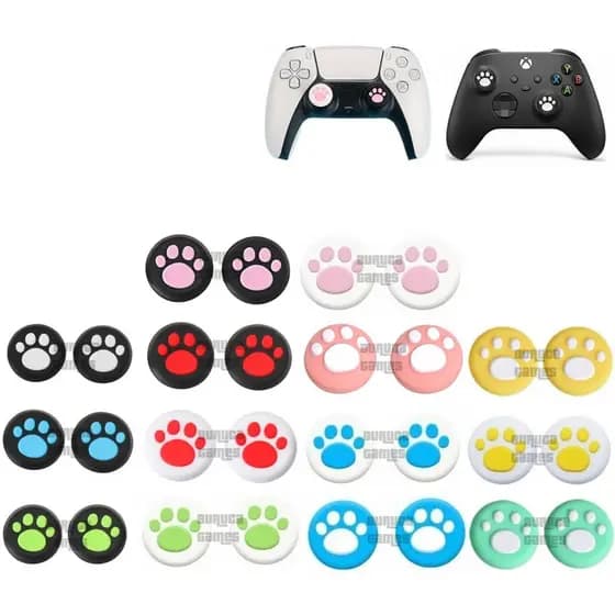 Par de Grip de Silicone para botão analógico de controles de vídeo games - Pata