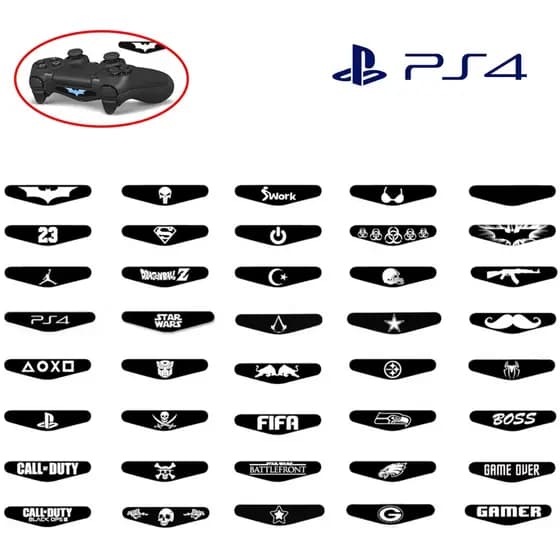 Adesivo da barra de LED (Lightbar) do controle de PS4 - Lista 1 (01 ao 20)