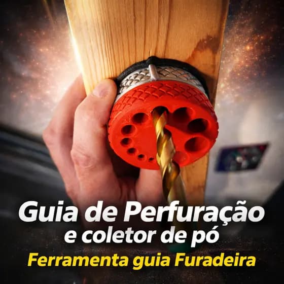 Guia de Perfuração Furadeira com Coletor de Pó Universal para Furadeira Furação Precisa sem Sujeira