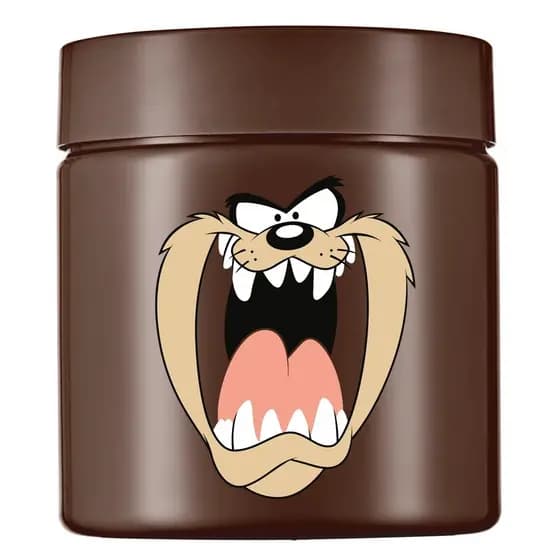 POTE TAZ TASMANIA LOONEY TUNES 550 ML PLASTICO PORTA MANTIMENTOS MARROM
