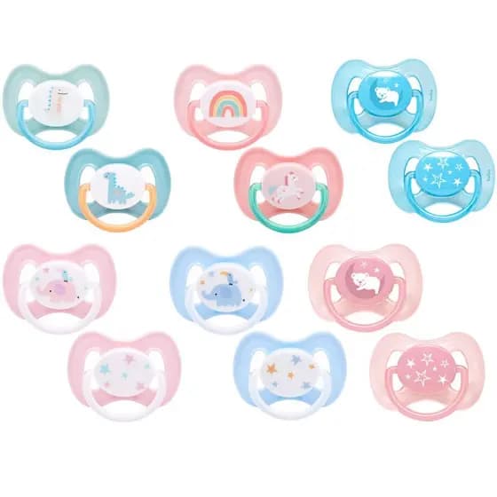 Kit 2 Chupetas Buba Fase 2 Infantil Bico Sintético Conforto Unicórnio Dino Elefante