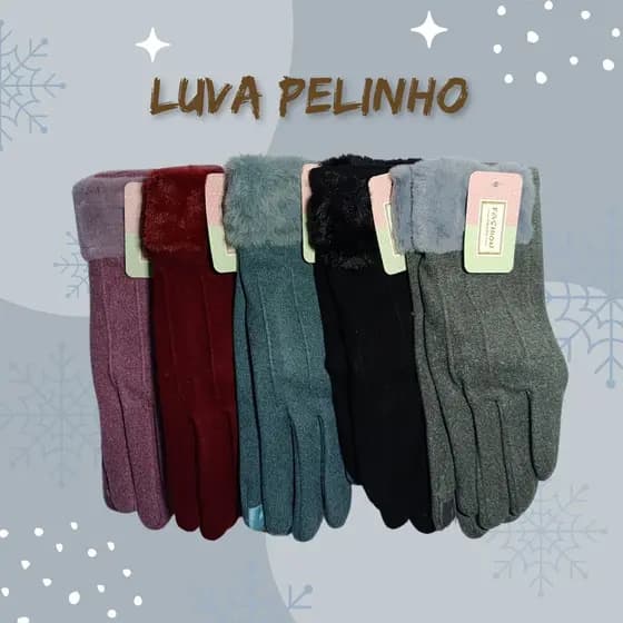 Luva Feminina Pelinho Termica Forrada Sensivel toque celular touch screen