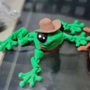 Criaturas Articuladas, Brinquedos Articulados, Animais Articulados - Sapo Cowboy