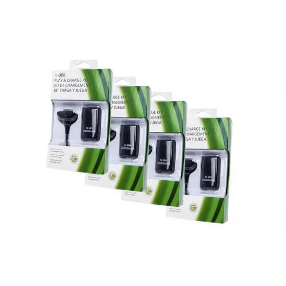 Kit 4 Bateria Cabo Carregador Usb Para Control Xbox 360