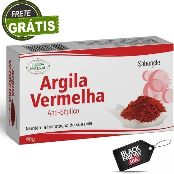 Sabonete Argila Vermelha Antisséptico Natural - Lianda 90g