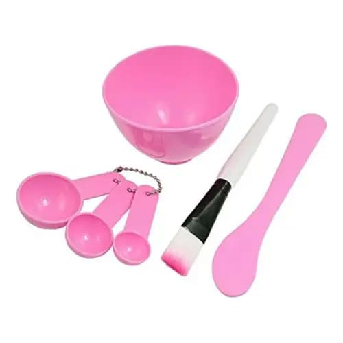 Kit Pote Pincel Espátula Colher Medidora Limpeza Facial Skin