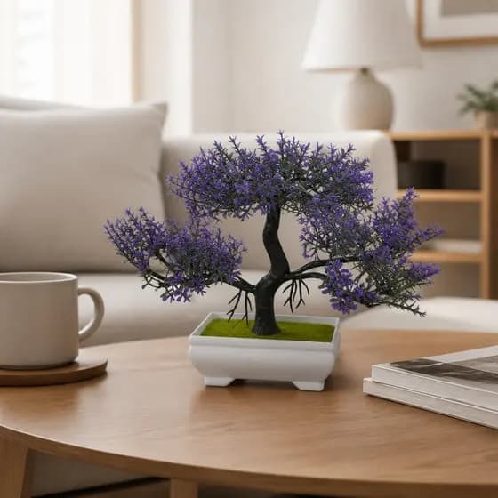 Planta Artificial Bonsai Realista Decoração Enfeite Mini árvore Com Vaso
