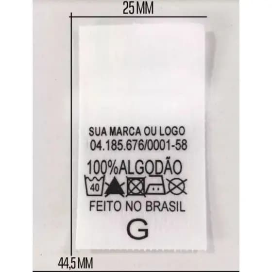 ETIQUETA DE ROUPA COMPOSIÇÃO COM SUA MARCA 1.000 UNIDADES RESISTENTE TOP PROMOÇÃO