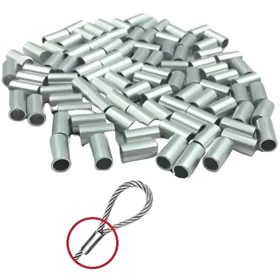 Luvas Anilhas Encastoar Conexão Nº 3.6 | 100un | Copper Sleeve Aço Inox Chicotes Empates Pesca