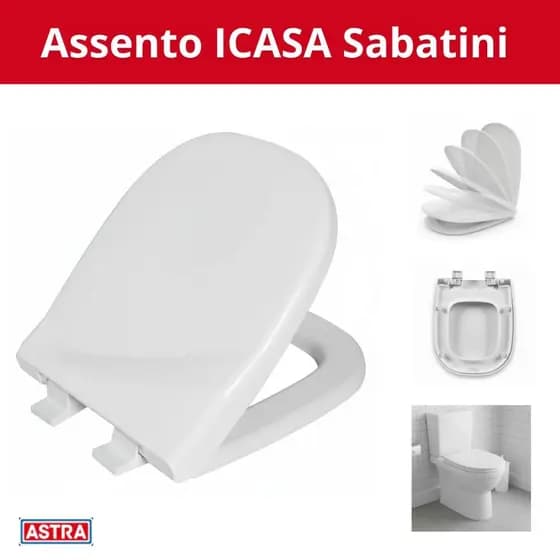 Tampa Sanitária Soft Close ICASA Sabatini Branco PP Astra