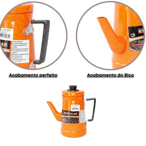 Bule Laranja Alumínio Pigmentado Nº06 Rizzolar