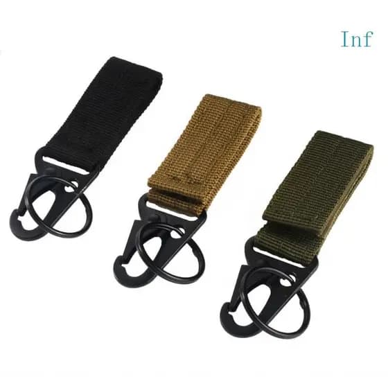 Inf Porta-Chaves Clipe Cinto Pendurado Mosquetão Gancho Fivelas Tecido Nylon
