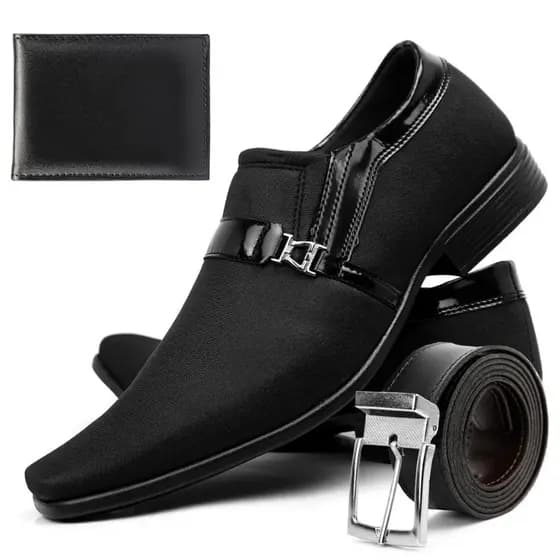 Kit Sapato Social Masculino Cinto Casual e Carteira Slim Sapatofranca