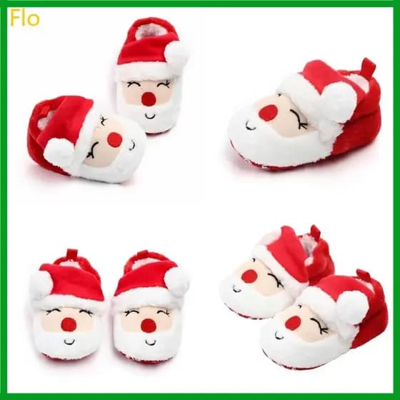 Flo Trendy Baby Shoes Para Inverno Natal Forro Quente Sapatos Antiderrapantes