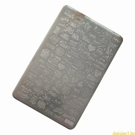 Placa Estampagem Arte Unhas Aço Inoxidável Dai Tema Coração Adequado Para Férias