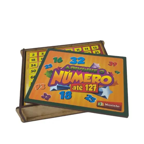 Jogo Desafio Divertido Adivinhe O Numero 1 ao 127 Em Madeira