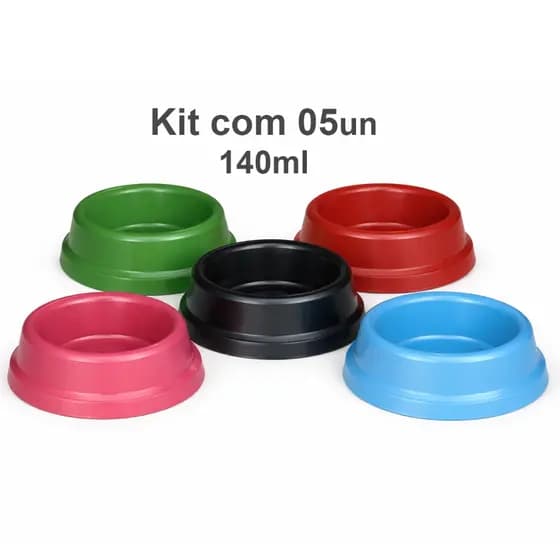 Comedouro Pote Tigela 140ml Gato Cachorro Economico Kit 05un Cores Patrulha Decoracao Pet