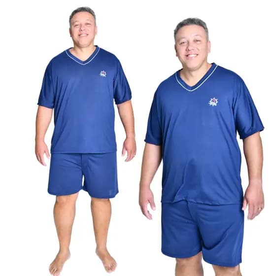 Pijamas Masculino Manga Curta e Short - Leve , Fresco e Estiloso do P ao G3 Plus Size