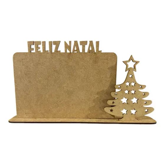 10 Porta-Retratos “Feliz Natal” em MDF – Foto 10x15 cm (colada)