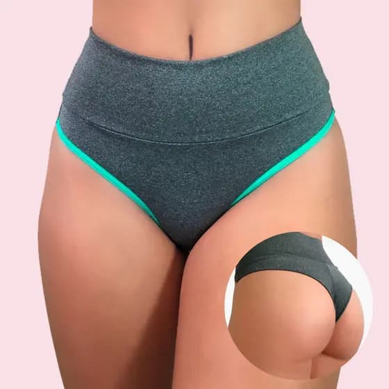 Kit 10 Calcinhas Fitness Modeladoras com Cós Alto e Fio Dental Duplo - VIÉRE